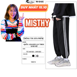 Quần Jogger BIGSIZE 40-105KG Nam Nữ Lai Thun 3 Sọc - Không Sọc Sói Store Bo Chun