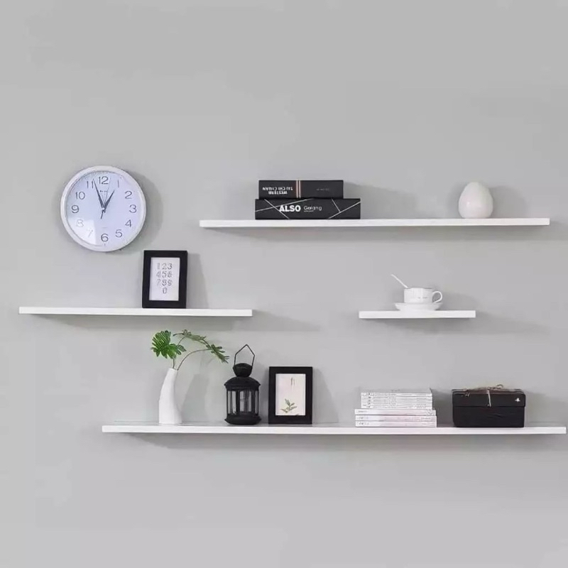 Sp Combo 3 kệ treo tường thanh ngang  Treo Tường kệ Gỗ trang trí Lõi Xanh Chống Ẩm -3D