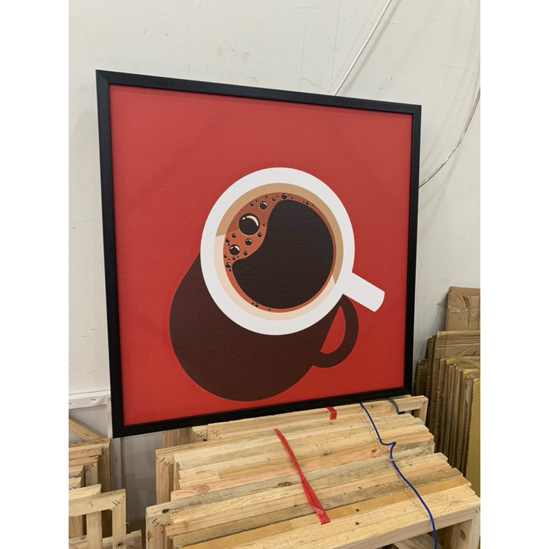 (CAFE) 60x60cm Tranh quán cafe, tranh cafe,tranh in canvas(lụa) đủ khung và đinh treo