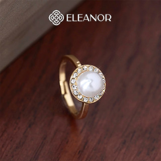  Nhẫn nữ Eleanor Accessories mặt tròn đính đá ngọc trai nhân tạo phụ kiện trang sức 8531 