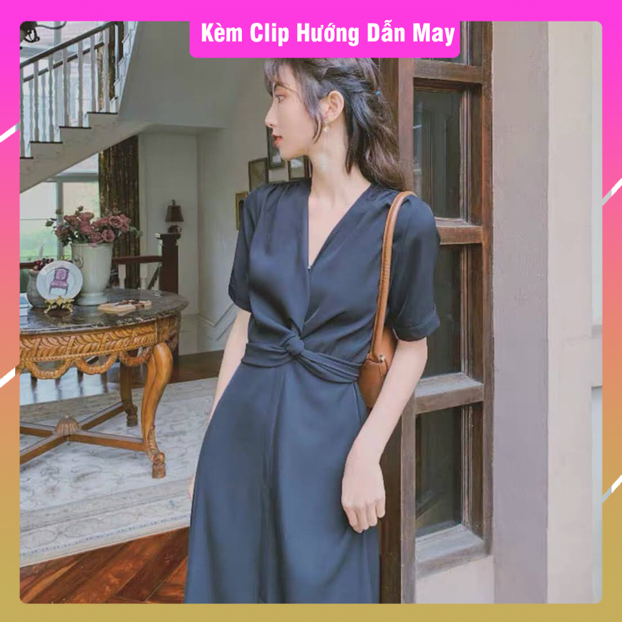 V004_Rập giấy đầm xoắn eo (Có hướng dẫn)