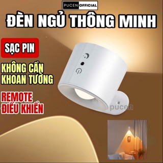 Đèn đọc sách dán tường  từ tính, không cần dây cắm, tích hợp pin sạc, đèn đọc sách gắn đầu giường làm đẹp, pin bền PUCEN
