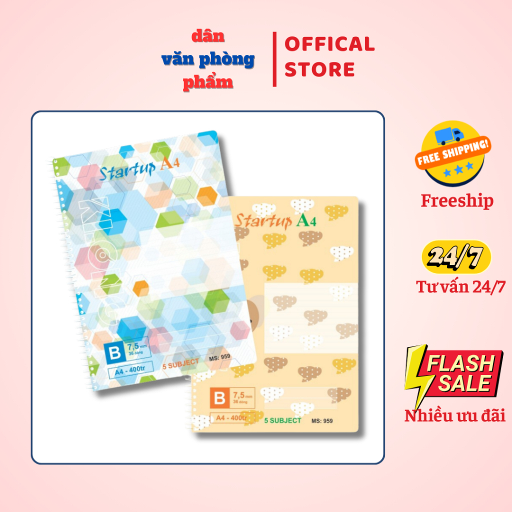 Sổ lò xo đơn khổ A4 - 400 trang KLONG MS: 959