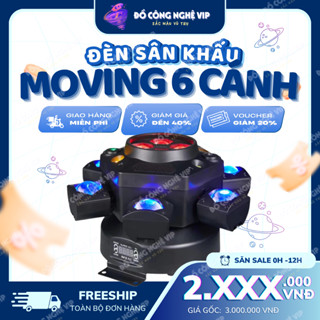 Đèn sân khấu moving 6 cánh PRO xoay 540 cảm ứng âm thanh điều khiển DMX 512 dành cho sân khấu phòng bay phòng karaoke