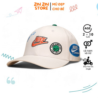 Mẫu mũ trẻ em nike Trắng Logo Cam JUST DO IT thời trang hàng hiệu hot trend, nón thời trang cho mùa hè