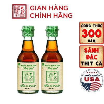 [Combo 2 chai 60ml/chai] Nước mắm tĩn trẻ em cho bé ăn dặm độ đạm 42N 60ML nhiều cá ít muối
