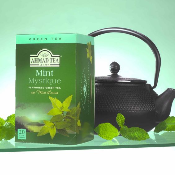Trà AHMAD Bạc hà, Hộp 40g 20 gói túi lọc bọc thiếc - Ahmad Mint Green tea