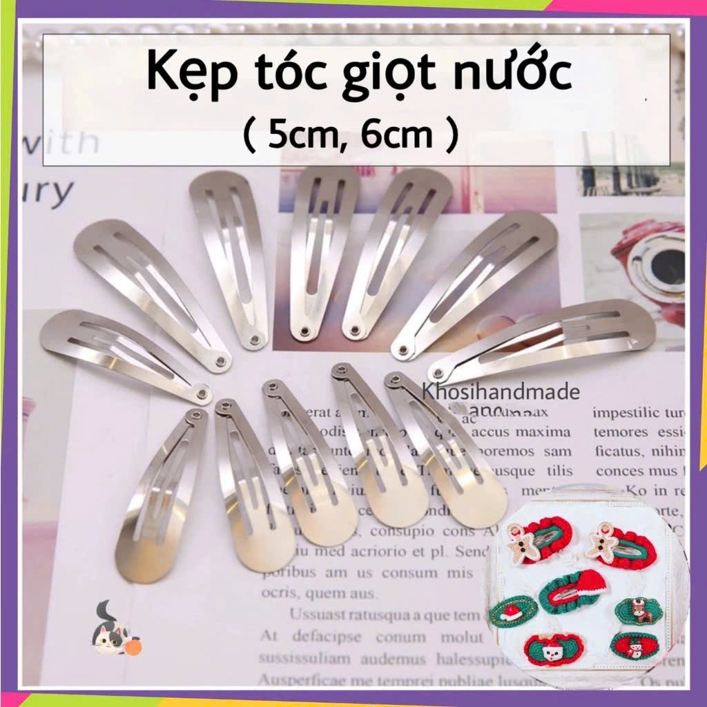 Phôi kẹp tóc giọt nước (Gói 5 cái)