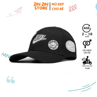 [SIÊU PHẨM] Mũ lưỡi trai cho bé N.i.k.e Đen LOGO trắng JUST DO IT mũ lưỡi trai thời trang thoáng mát, vải kaki cotton