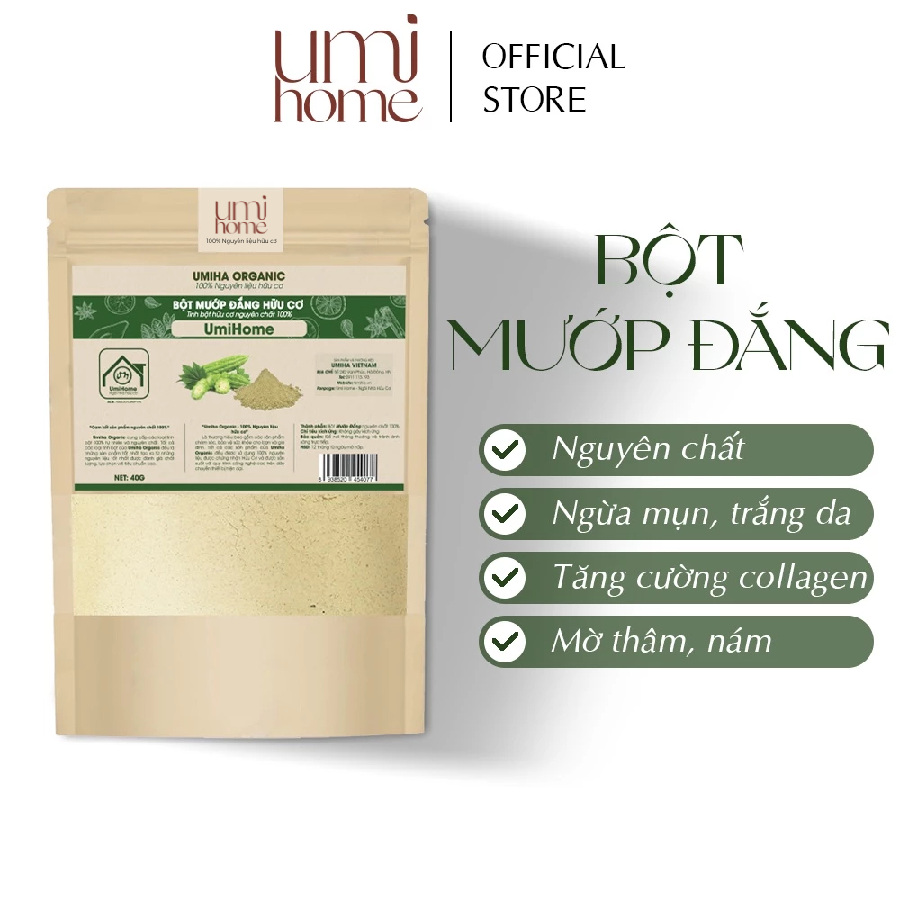 Bột Mướp Đắng đắp mặt nạ hữu cơ UMIHOME nguyên chất 40g