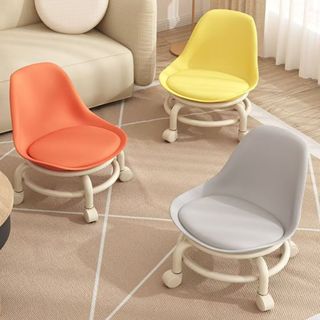 Ghế Tròn Xoay Bệt Có Bánh Xe Đa Năng Xoay 360 Độ Đệm Ghế Da Pu Êm Ái Bền Bỉ Chống Nước Bám Bẩn Tựa Lưng Trong Suốt Em