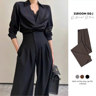 V70 [LOẠI 1] Quần Tây Nữ Ống Suông Cạp Liền Chất Ruby Cao Cấp Có Túi 21ROOM, Quần Nữ Ống Rộng Công Sở