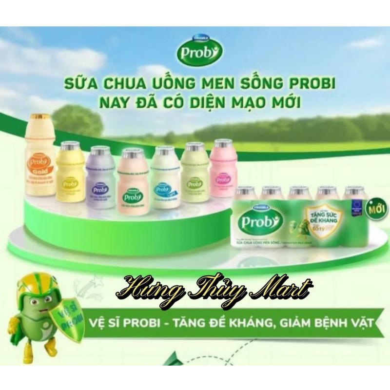 Sữa chua uống lên men lợi khuẩn PROBI 1 lốc 5 chai ×65ml.