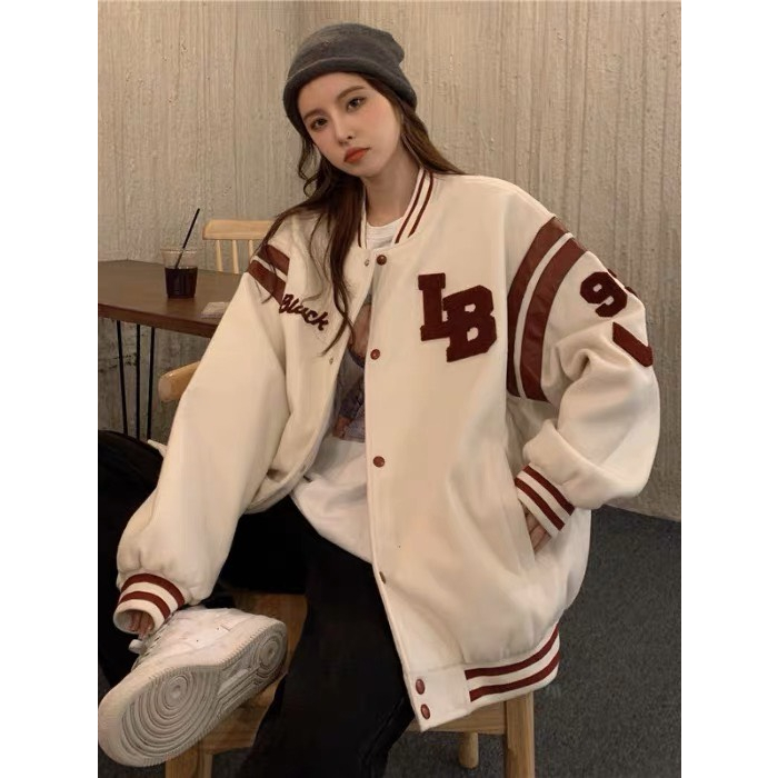 Áo khoác bomber nam nữ unisex kiểu varsity jacket 2 lớp LB 93 chất dạ ép Pinkee HOT NEW 2025