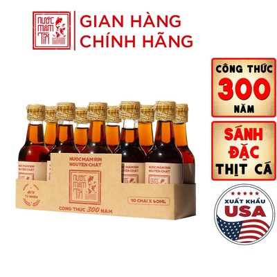 Lốc 10 Chai 40N 60ml chai thuỷ tinh Nước Mắm Tĩn Mini Du Lịch Đạm Rin Nguyên Chất Truyền Thống