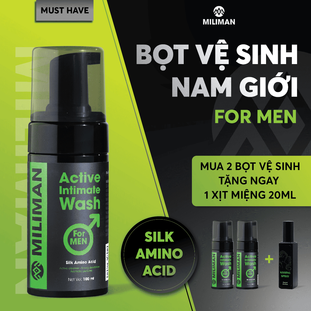 Bọt Vệ Sinh Nam Giới Cao Cấp MILIMAN Dung Tích 100ML