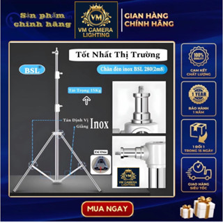 Chân đèn Light Stand Inox 2m8 BSL 280, Chân đèn livestream quay chụp giá tốt