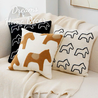    Hàng Cao Cấp   Gối Vuông Tựa Lưng Vỏ Gối Ghế Sofa Hình Ngựa Phong Cách Bắc Âu Sang Trọng Gối Đầu Giường 