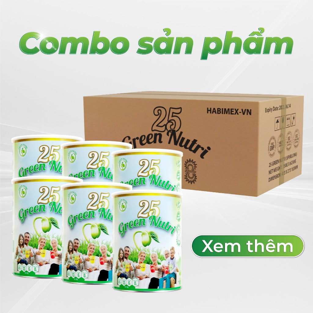 [Gía ưu đãi] Combo 6 Lon Sữa Hạt Ngũ Cốc 25 Green Nutri thành phần 25 loại hạt đậu - Lon 750gr