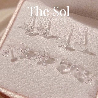   1 ĐÔI  Bông Tai Nhựa Trong Suốt Chuôi Su Nhựa Nhiều Mẫu thesol.accessories 