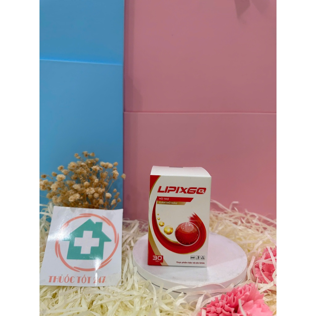Viên uống Lipixgo hỗ trợ giảm mỡ máu tim mạch - hộp 30 viên