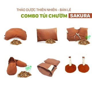  Túi chườm thảo dược Sakura chườm mắt vai gáy body lưng bụng khớp gối chân 100% thiên nhiên 
