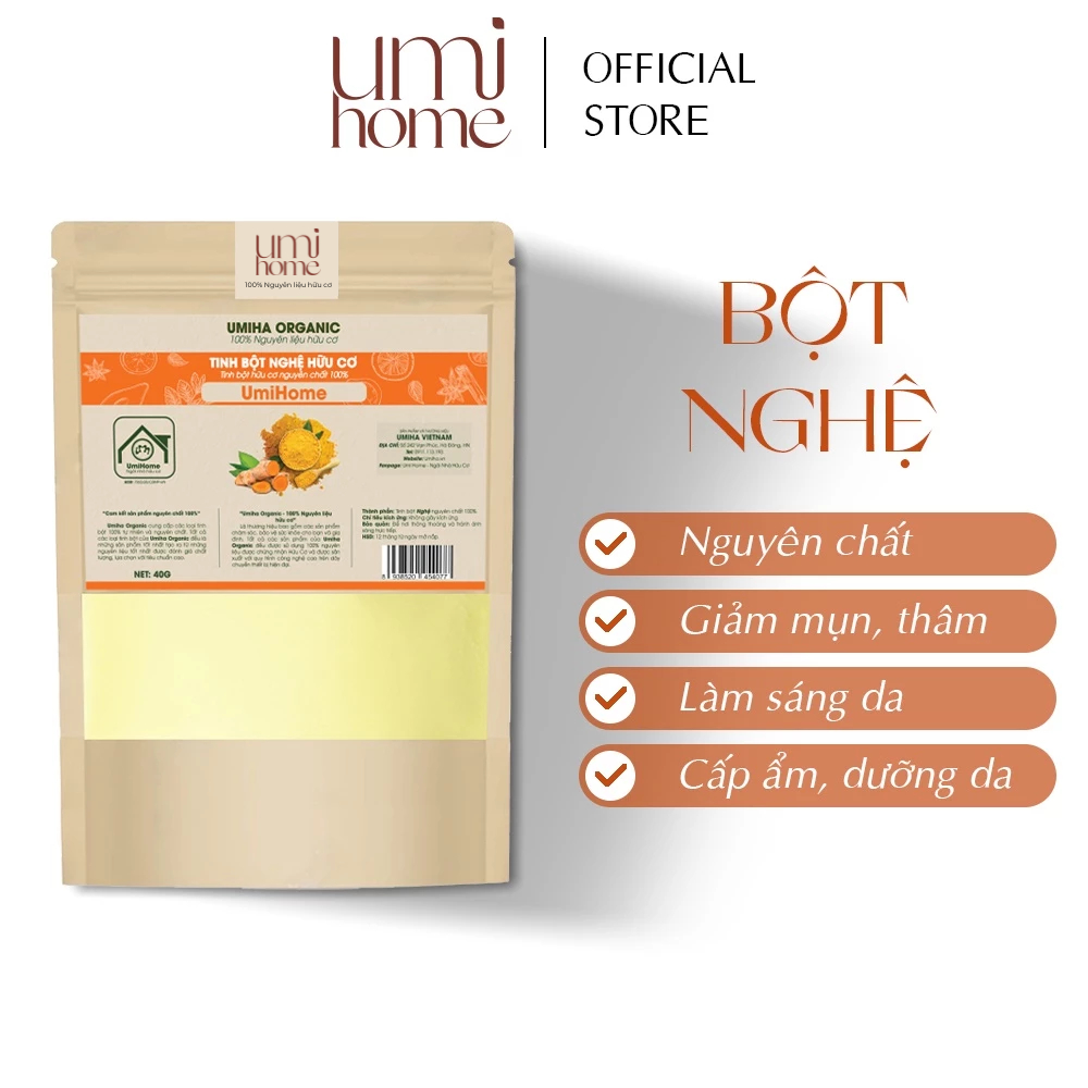 Tinh bột Nghệ hữu cơ UMIHOME nguyên chất | Turmeric powder 100% Organic 40G