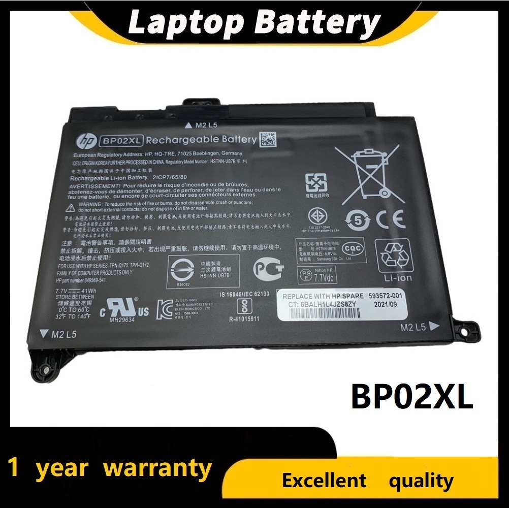 ☪(Chất lượng cao) PIN BP02XL HP Pavilion 15 15-AU 15-AW BP02XL HSTNN-LB7H--5150mAh Dung lượng