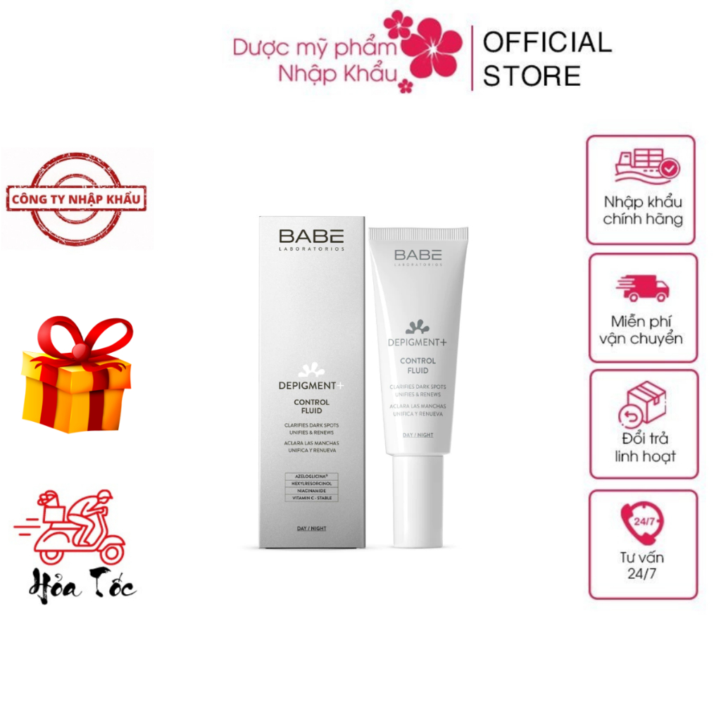 Kem Dưỡng BABÉ DEPIGMENT+ Control Fluid Babe Trắng Sáng Da Và Làm Mờ Vết Thâm Nám Tuýp 40ml