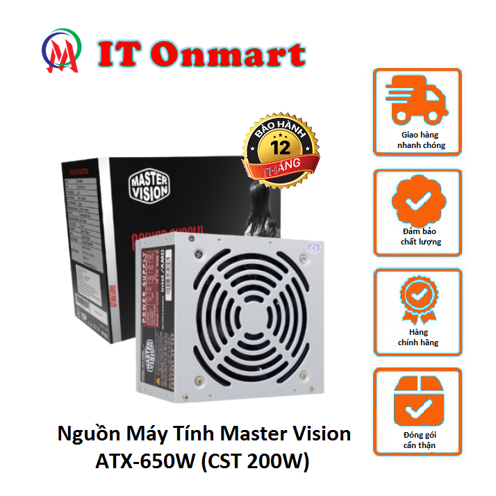 Nguồn máy vi tính Master Vision ATX 650W  VSP Bảo hành 12 tháng