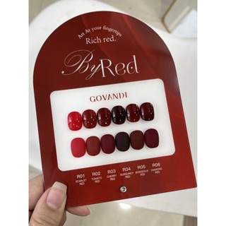 Set sơn gel Govandi  tone đỏ 6 màu tôn da, chất gel đậm đặc lên chuẩn màu G08