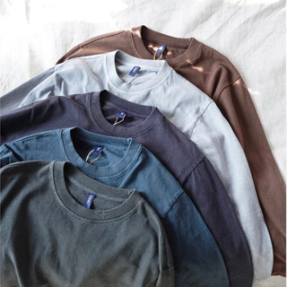 Áo Thun Nam Dài Tay Chất liệu Cotton Wash Acid Cao Cấp, Áo Sweater Nam Cổ Tròn Dày Dặn DNST T137