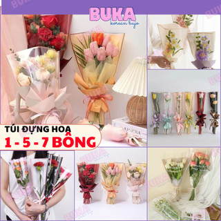  Túi đựng hoa viền vuông nhiều màu size nhỏ lớn đựng hoa tươi hoa kẽm nhung 