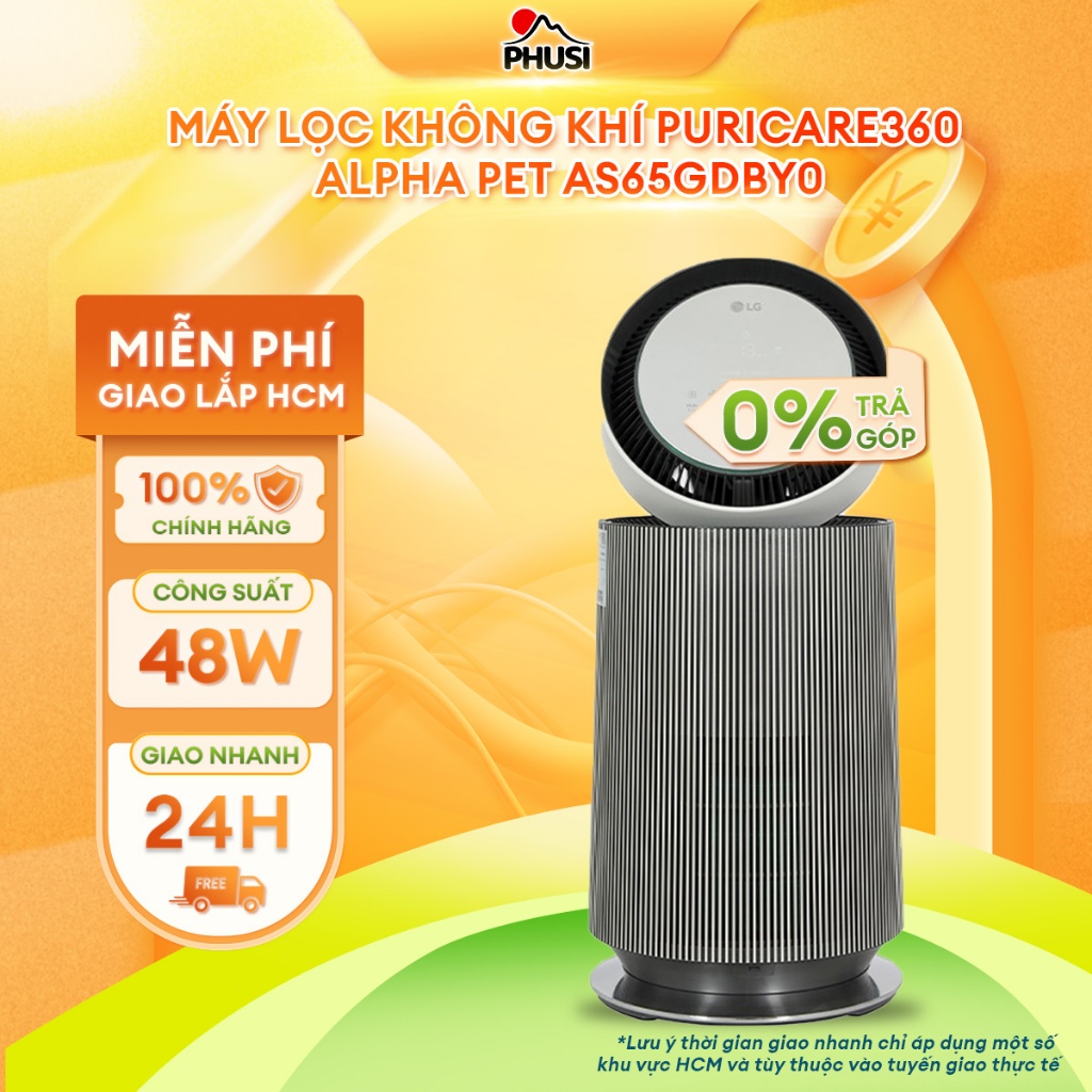 Máy lọc không khí LG PuriCare360 Alpha PET AS65GDBY0 [MIỄN PHÍ GIAO LẮP HCM]