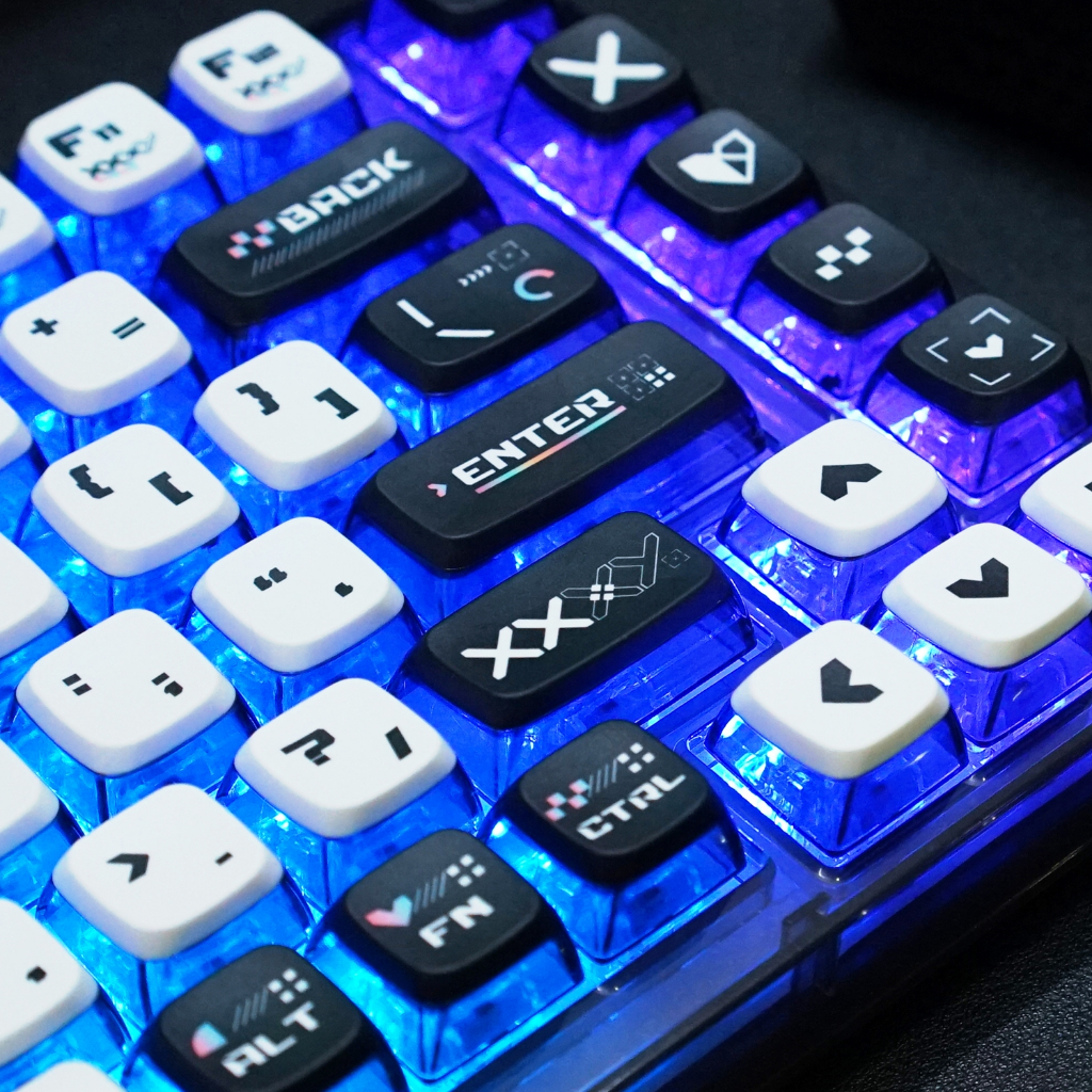 BỘ KEYCAP PUDDING SIDE TRANSPARENT 4 CẠNH XUYÊN LED NHỰA PBT 122 PHÍM OEM PROFILE | BigBuy360 - bigbuy360.vn