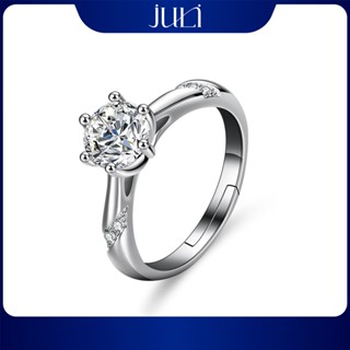 Nhẫn bạc đính Kim Cương cao cấp, chạm khắc tinh xảo,sáng lấp lánh là món quà cho phái đẹp| N956 JULI