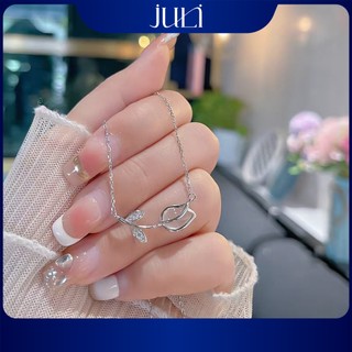 Dây Chuyền Hoa Hồng Chính Hãng JULI VC159 - Đính Đá Lấp Lánh, Chất Liệu Bạc Ý Cao Cấp