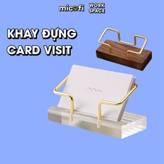 Khay Gỗ Đựng Card Micofi, Khay Trong Suốt Đựng Thẻ Tên, Danh Thiếp, Hộp Để Card Visit, Thẻ Cảm Ơn, Hộp Để Bàn Làm Việc