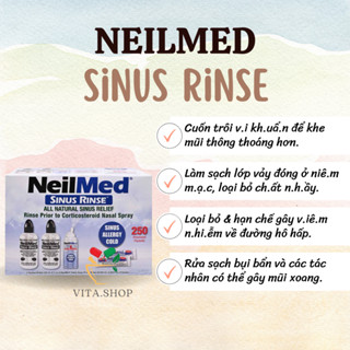 Neilmed Sinus Rinse - Bộ nước muối rửa mũi hỗ trợ giảm và ngừa viêm mũi 250 gói