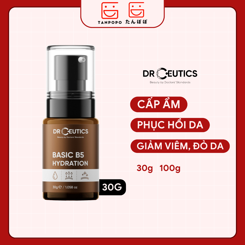 Serum/ Tinh chất cấp ẩm phục hồi dành cho da dầu mụn DrCeutics Basic B5 Hydration (30g/ 100g)