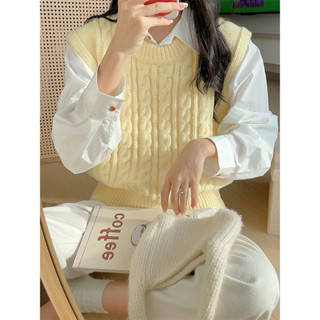 (H382)Áo Gile Len Cổ Tròn Dệt Mỏng Hoạ Tiết Thừng Nổi Phong Cách Hàn Quốc Dễ Thương ❤️