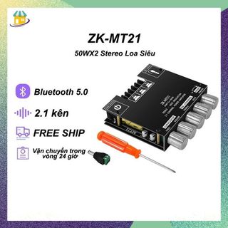  ZK-MT21 mạch khuếch đại âm thanh bluetooth TPA3116 2.1 Kênh Bluetooth 5.0 50WX2 Công suất 100W Âm than 