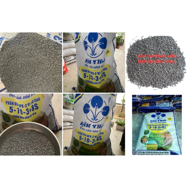 Phân lân lâm thao bón hỗn hợp npk 5-10-3+8s dạng viên bao nguyen khối 25kg