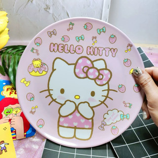 Dĩa tròn Doremon Doraemon Hello Kitty