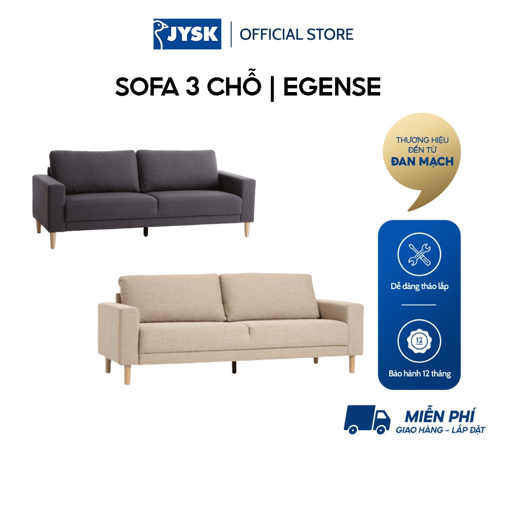 Sofa | JYSK Egense | vải Polyester | xám/be | nhiều kích thước