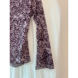 Áo da báo tay loe custom Size M