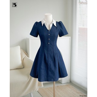  Đầm Jeans nữ Twentyfive ôm body gấu xòe nhẹ có cổ đính 4 cúc đá DH65 