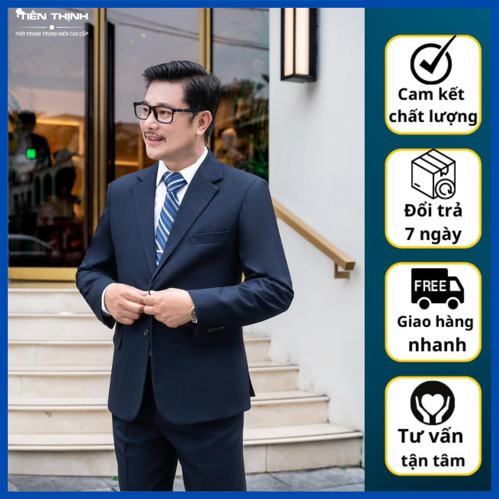 Bộ vest nam trung niên,vest trung tuổi được may bằng chất vải tuysi cao cấp