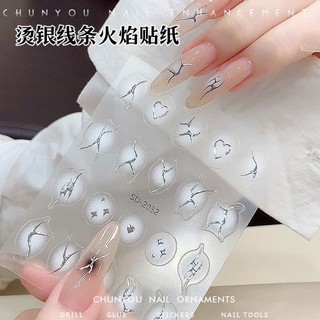 Sticker lụa tia sét hottren,hình dán móng trang trí nail