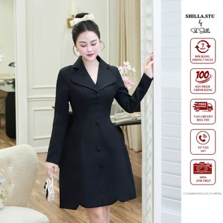 Váy đầm thiết kế cao cấp màu đen tay dài sang trọng [ Ảnh thật ] The Shilla-CG.D49B56.63D3.LEXU.T2.V85T54 - ĐEN